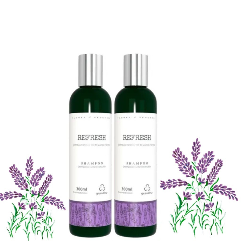 Grandha Refresh 2 Shampoo Calêndula Hortelã Lavanda 300ml