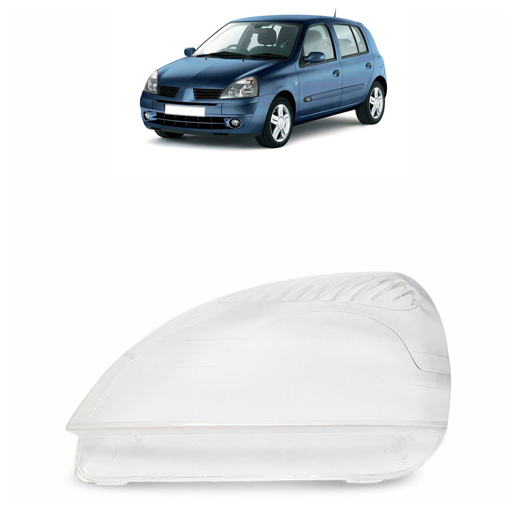 Lente Farol Dianteiro Clio 2004 A 2012 Transparente Lente Lisa Acrilico