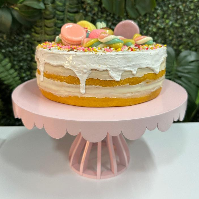 Boleira De Mesa Rosa Bebe Candy MDF Decoração de Festa