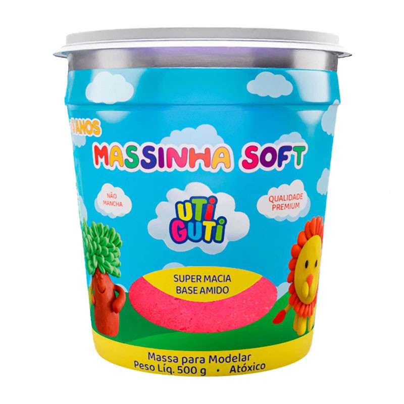 Massa de modelar Soft Utiguti Pote 500g com 5 cores Licyn
