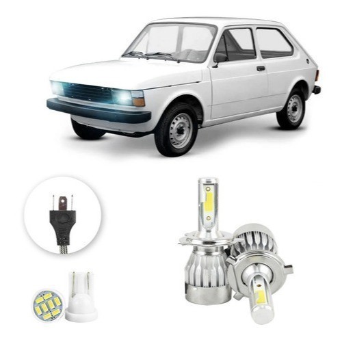 Lâmpadas Ultra Led Fiat 147 20000lm Alto e Baixo + Pingo Led