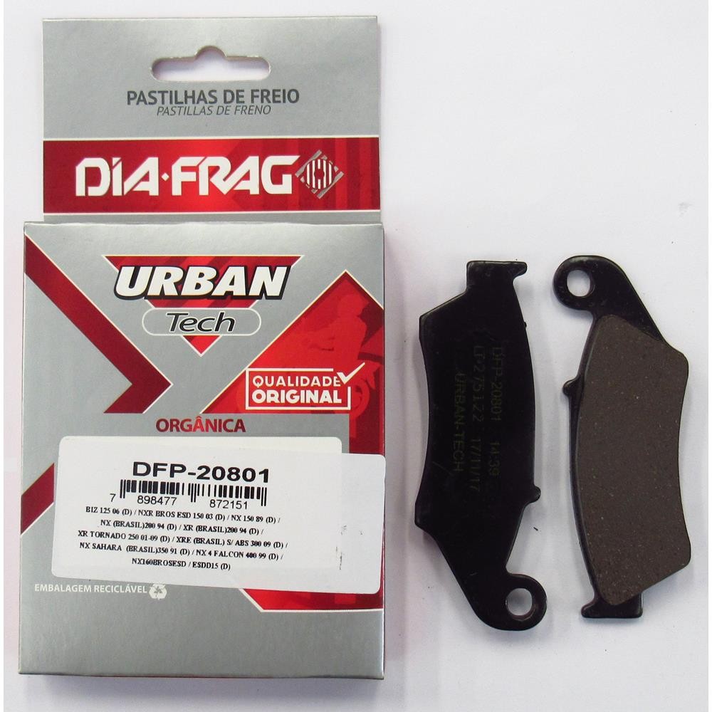 Pastilha De Freio Dianteira Honda Xr 250 Tornado - Diafrag DFP-20801
