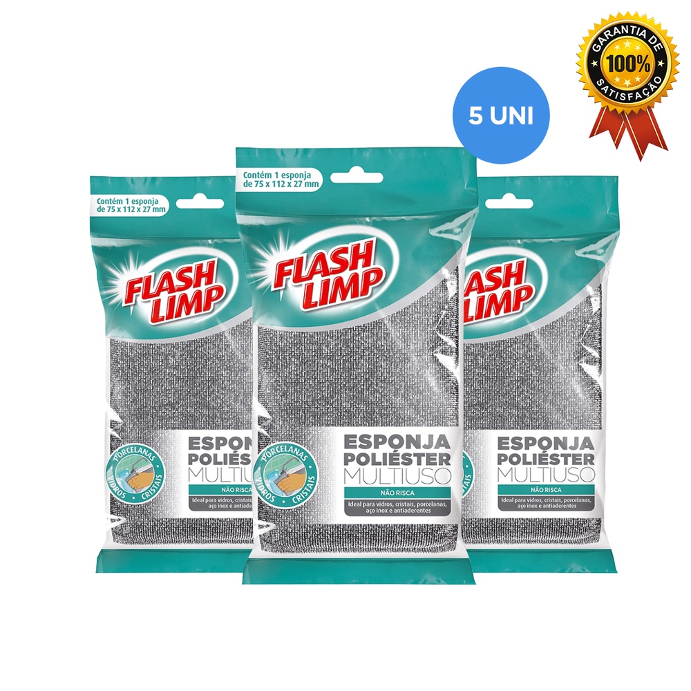 Esponja Poliester Loucas Kit 5 Uni EP1416360 Flash Limp