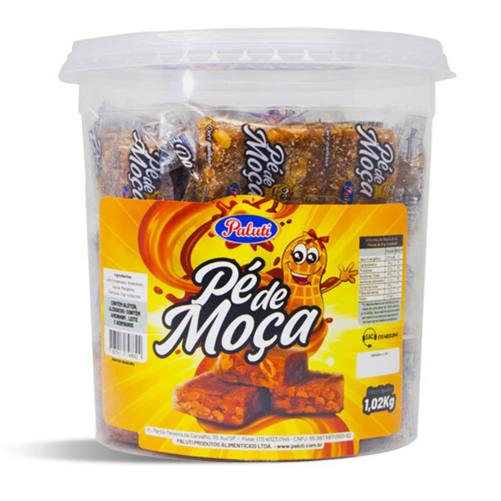 Pote Pé De Moça C/20 Unidades 1,02kg Paluti Doce Festa Junina
