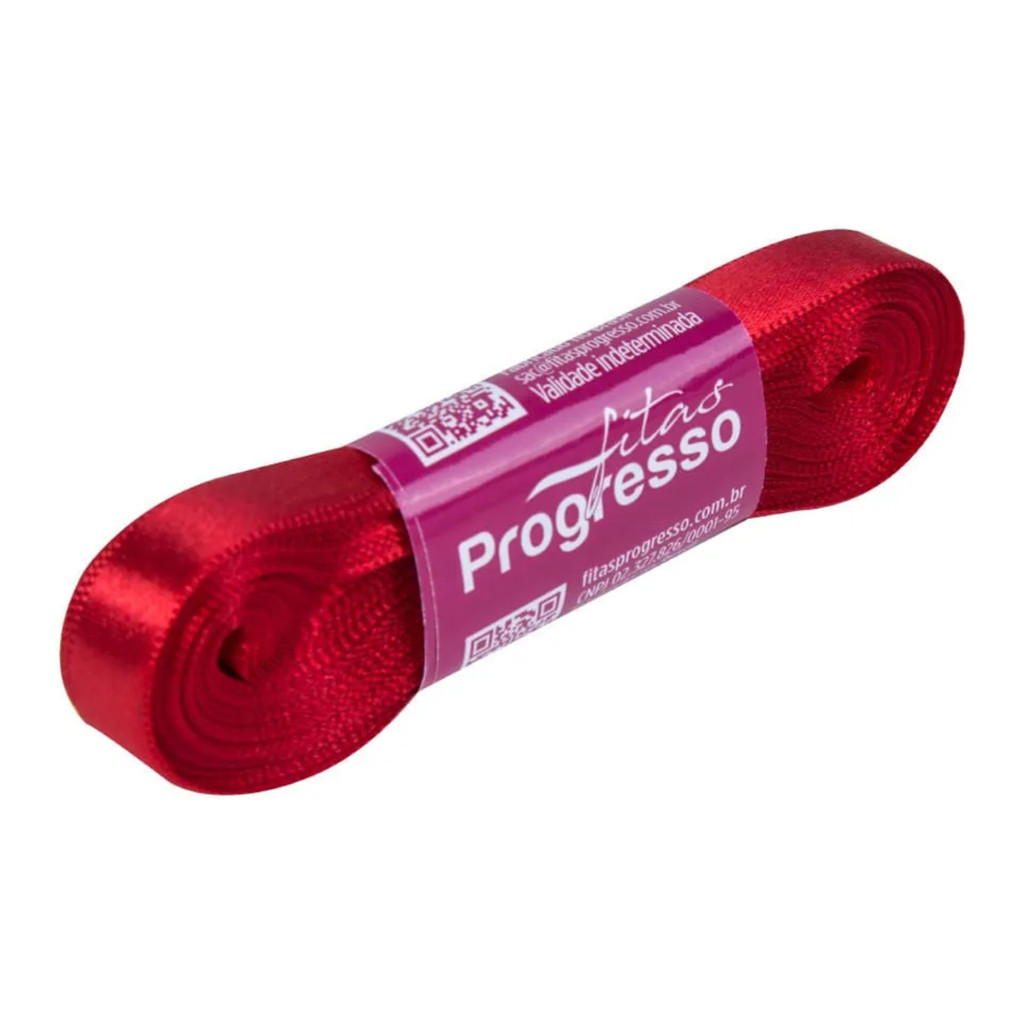 Fita de Cetim 10MMX10M Vermelho Progresso - 1 Unidade