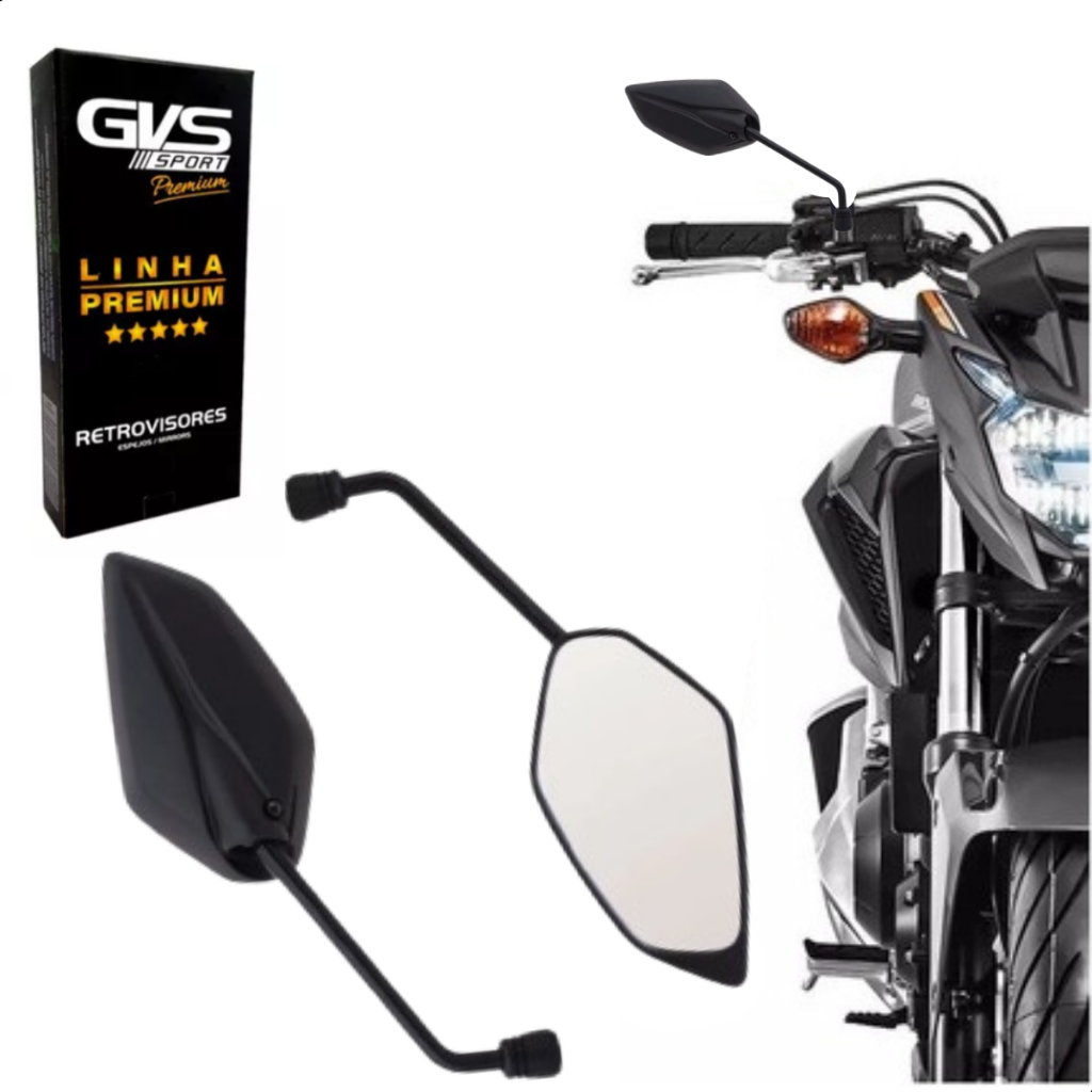 Retrovisor Gvs Nova Fazer Lente Convexa Para Honda Promoção