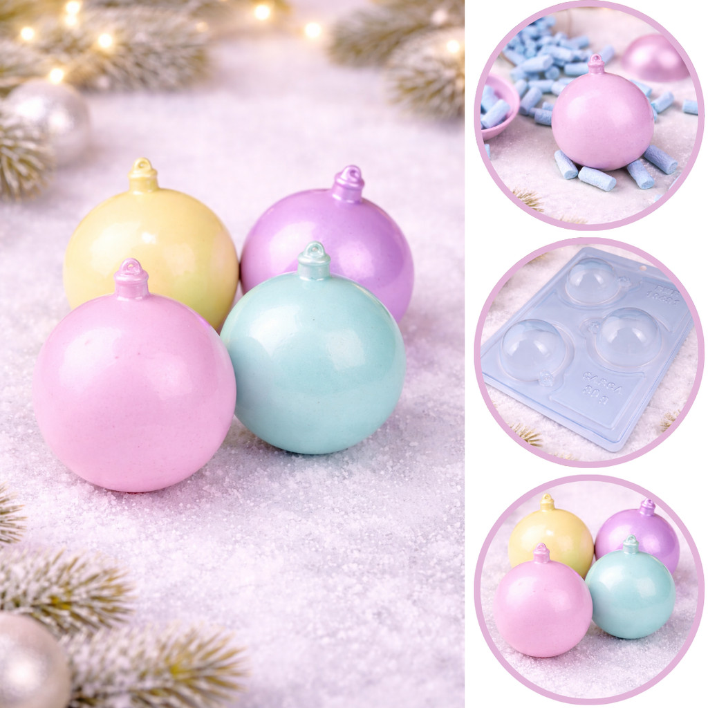 Forma BWB BOLA DE NATAL LISA 65mm 30g especial 3 partes Natal Cód.10491 (CHOCO)
