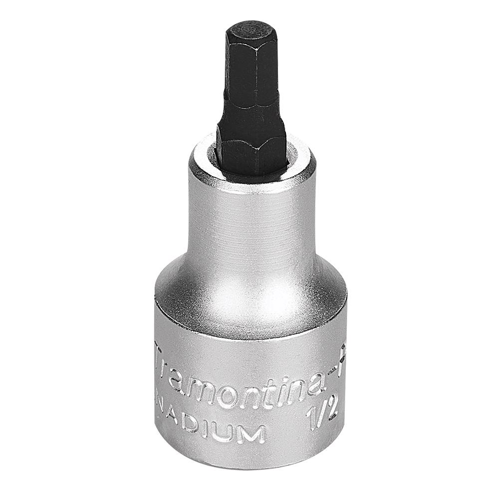 Soquete em Aço Cromo Vanádio Ponta Hexagonal 6 mm - Encaixe 1/2 Tramontina PRO