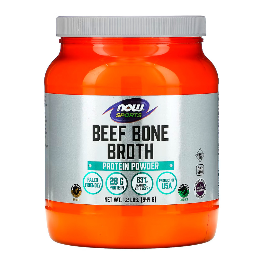 Beef Bone Broth Proteína Pó Now Foods 544 g Importado