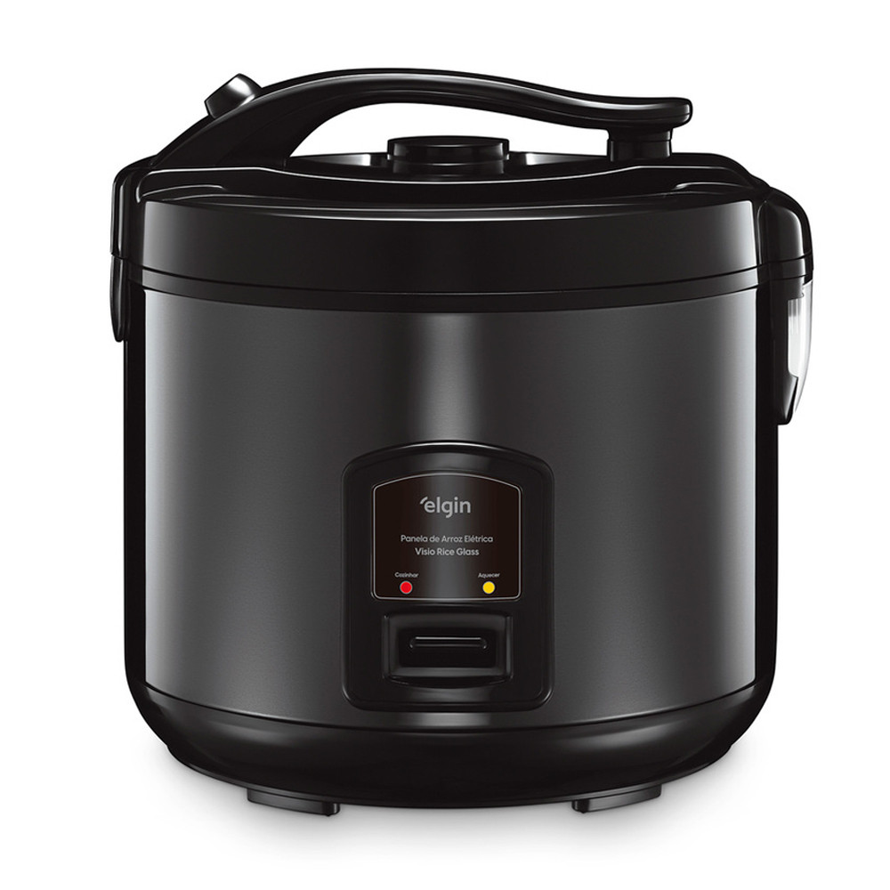 Panela Elétrica de Arroz Visio Rice Glass 10 Xícaras 700W 110V Preta com Tampa de Vidro e Acessórios
