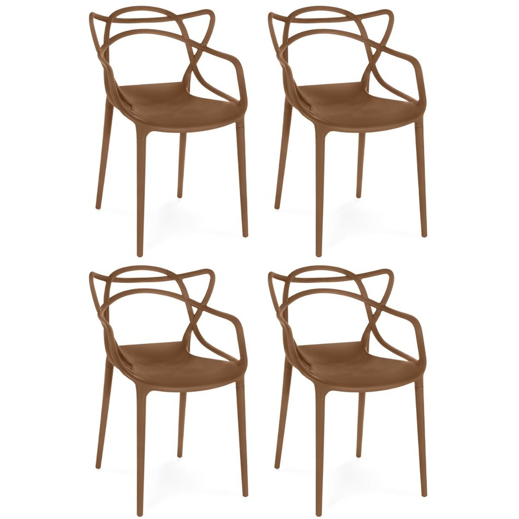 Kit 4 Cadeiras de Jantar Allegra Prática Empilhável