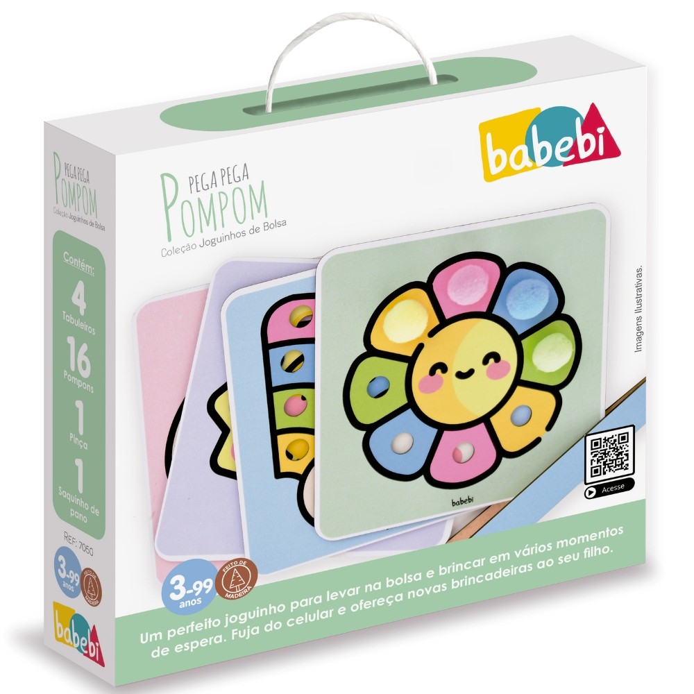 JOGO DE TABULEIRO PEGA PEGA POM POM MADEIRA BABEBI EDUCATIVO MESA TABULEIRO JOGUINHOS BOLSA INFANTIL