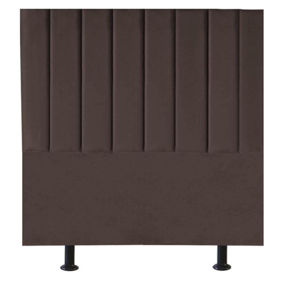 Cabeceira Estofada Cama Box Solteiro 90 Cm Paolla Corino marrom