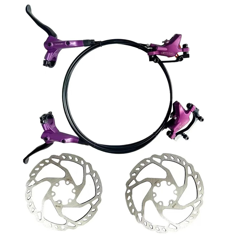 Kit Freio A disco hidráulico alumínio dianteiro e traseiro com rotor Disco Bicicleta BIke GTA CORES