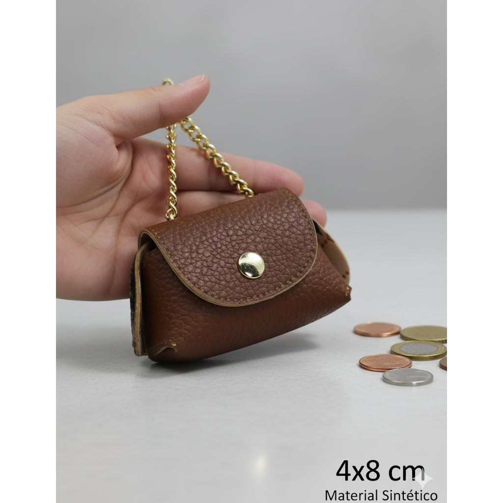 Bolsa Niqueleira Porta Moedas em Couro Sintético