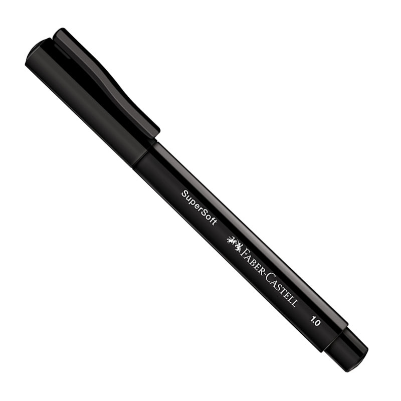 Caneta hidrográfica SuperSoft Preto 1.0mm BPSS/PRZF Faber-Castell