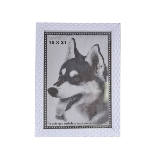 PORTA RETRATO BRANCO 15X21 VIDRO MOLDURA ALTO RELEVO