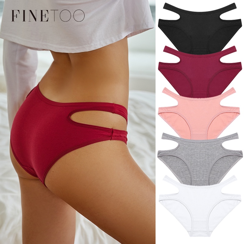 FINETOO Calcinha Feminina De Algodão/Cintura Baixa/Flexível/Confortável P-Gg