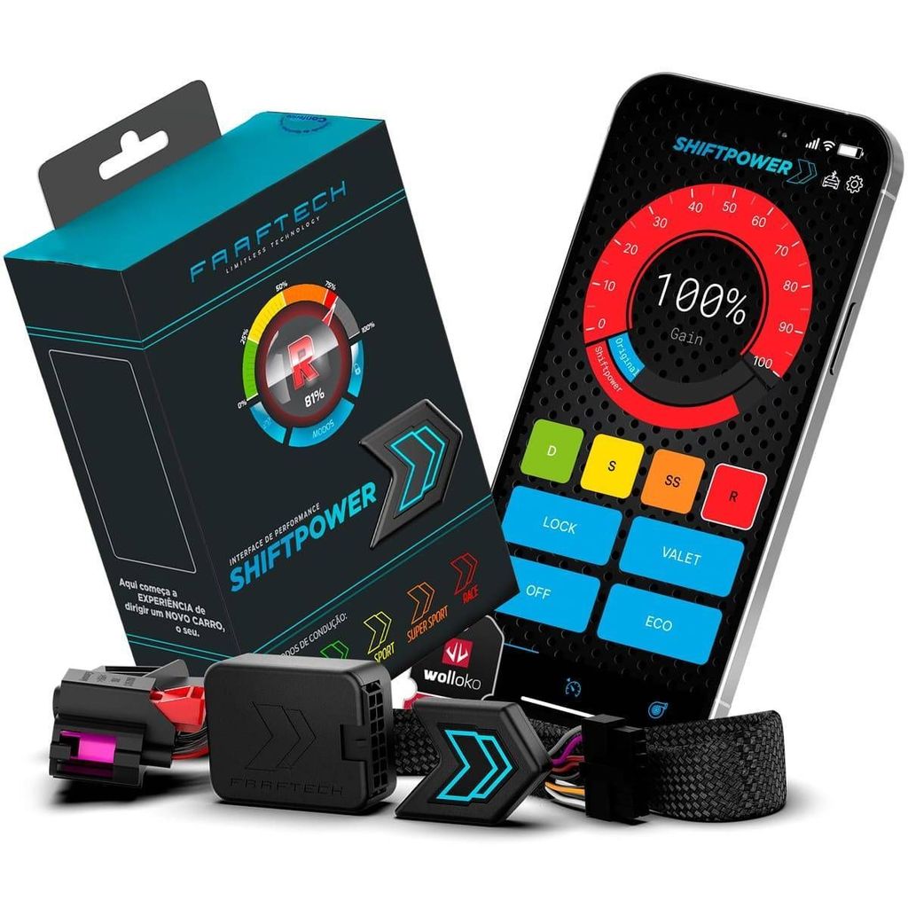 Shiftpower com Modo Eco Chip de Acelerador Bluetooth e App - CARROS FULL