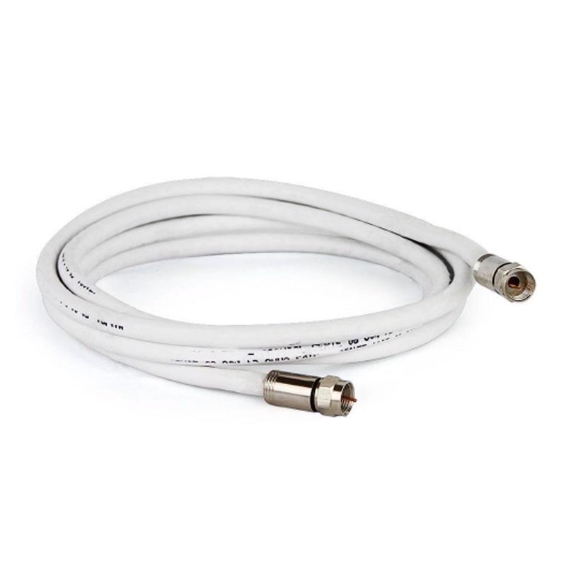 Cabo Coaxial Branco Com Conector 5 Metros Para CFTV UHF VHF Antena Sinal