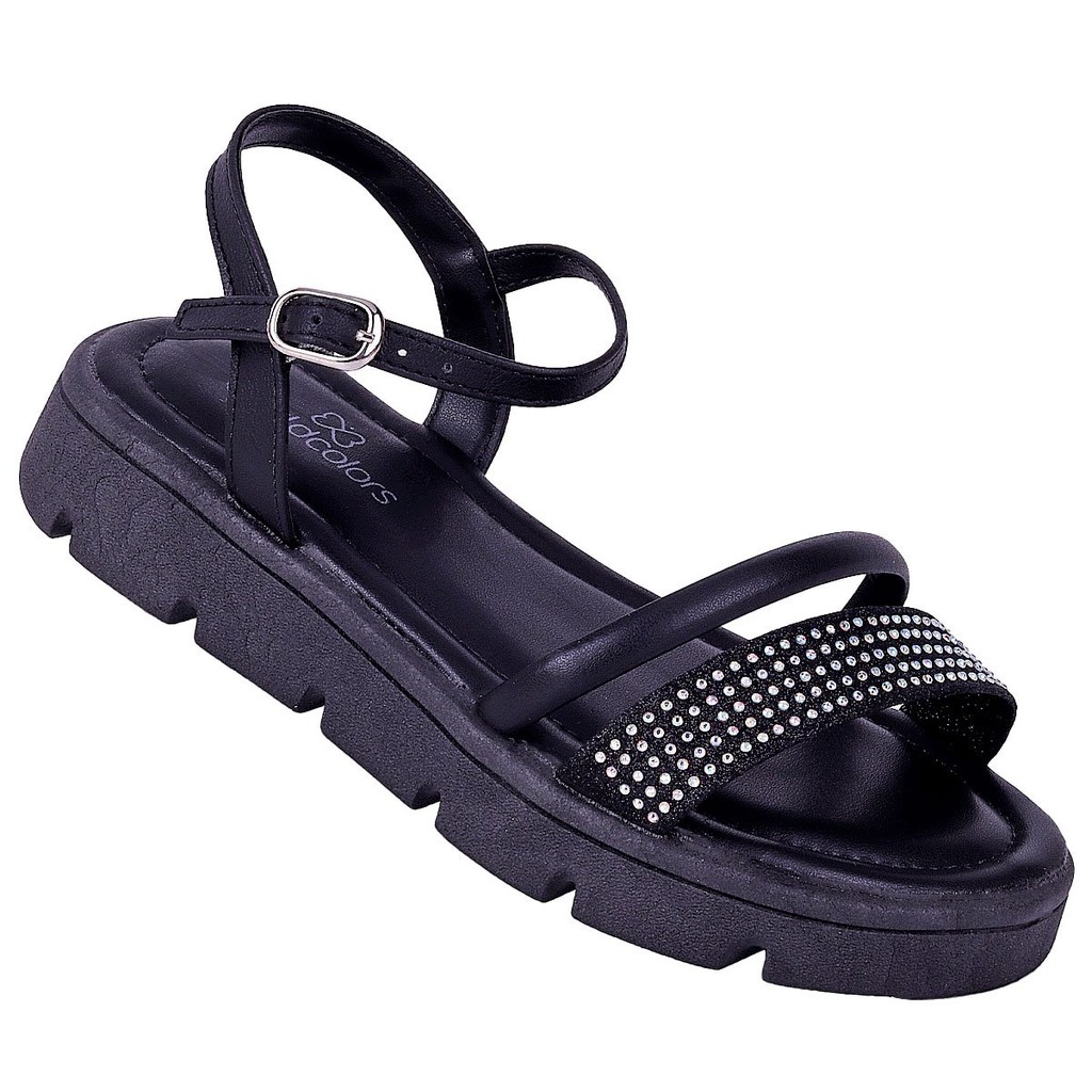 Sandália Infantil Feminina Aurora com Strass - Preto