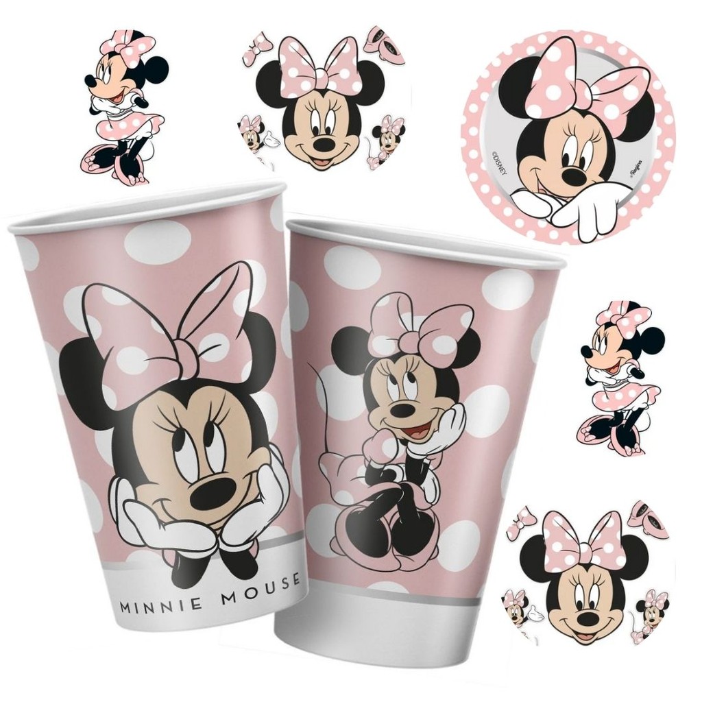 8~40 COPO PAPEL FESTA MINNIE MOUSE ROSA 180ML REGINA