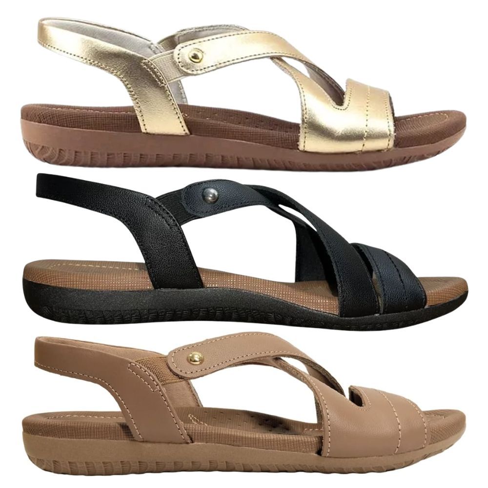 Sandalia Usaflex Feminina Ortopédica Conforto Couro Original Casual R1804