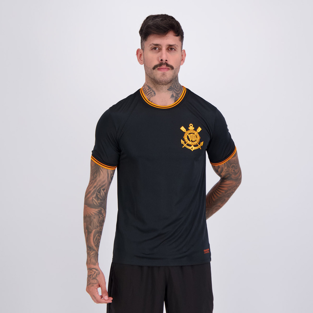 Camisa Corinthians Versão Neon Preta e Laranja