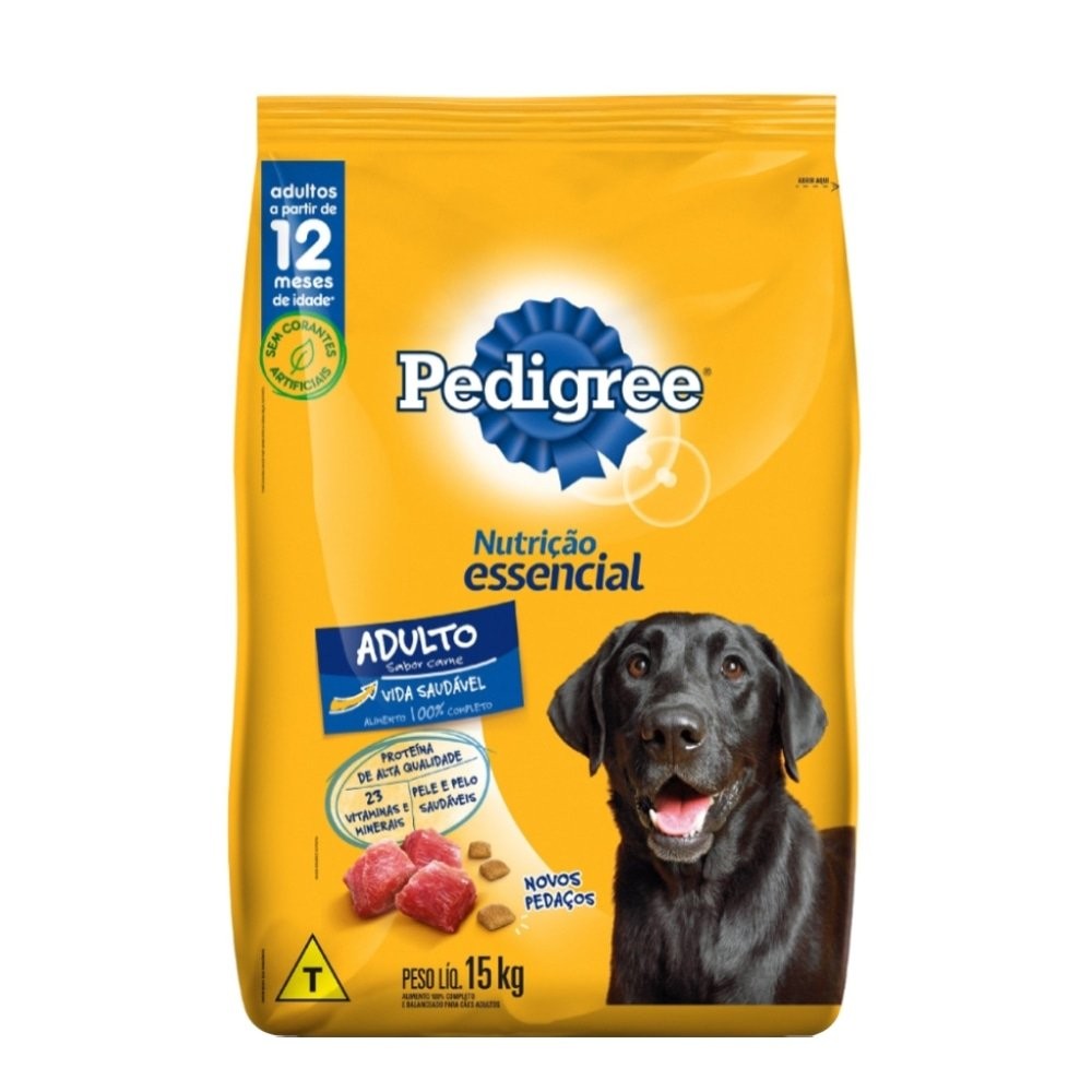 Ração Pedigree Adulto Carne Nutrição Essencial 15kg