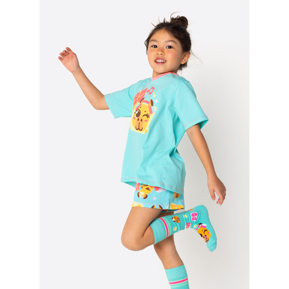 Pijama Manga Curta Algodão Menina Capy Bora - Puket