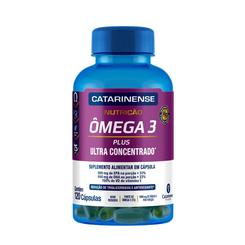 Ômega 3 Catarinense Nutrição Plus Ultra Concentrado 120 Cápsulas