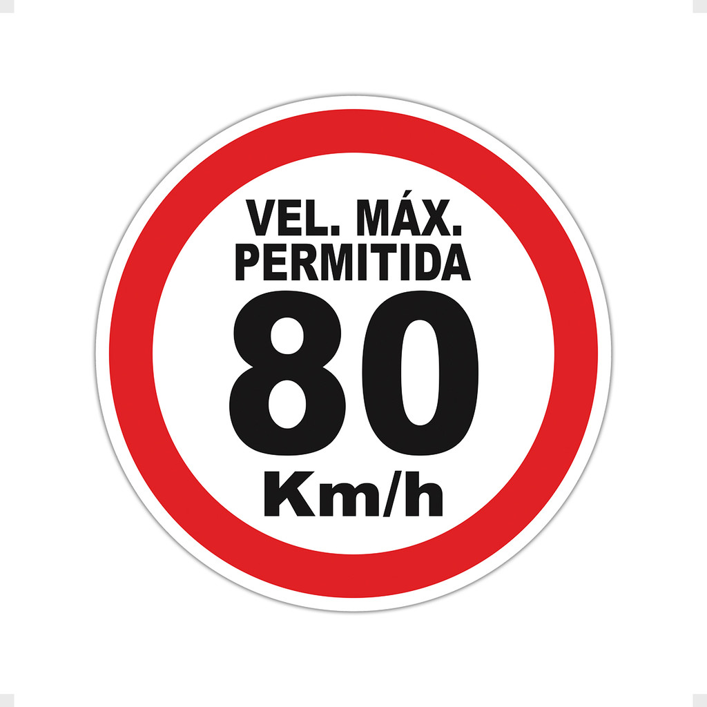 Adesivo Velocidade Maxima Permitida 80km/h Carro Caminhão