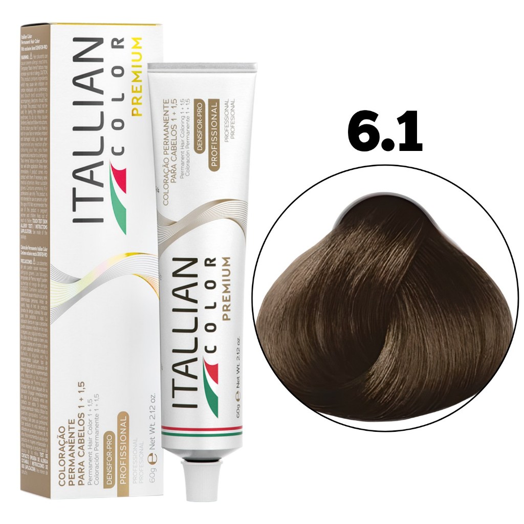 Tinta Itallian Color Coloração 6.1 Louro Escuro Cinza