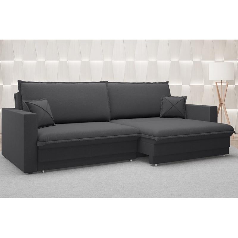 Sofá Tango 2,20m sem caixa, Retrátil e Reclinável Linho Soft Grafite - NETSOFAS