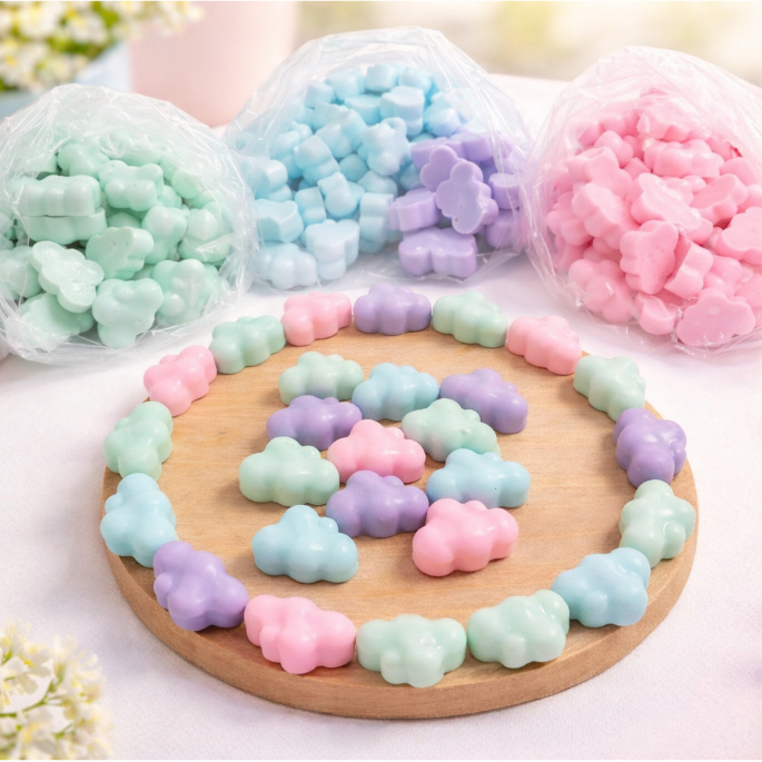 Lembrancinhas de sabonetes 50 Nuvens P Perfumadas para mimos cha de bebe cha revelacao chuva de amor