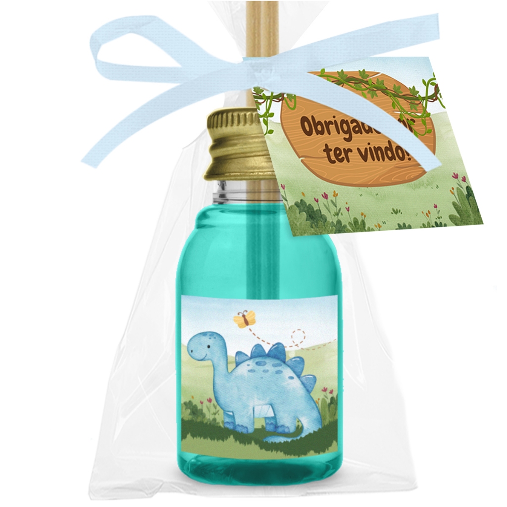 Kit 50 ou 40 Lembrancinha Aromatizador Chá de Bebê Maternidade Tema Dinossauro Baby Aniversário