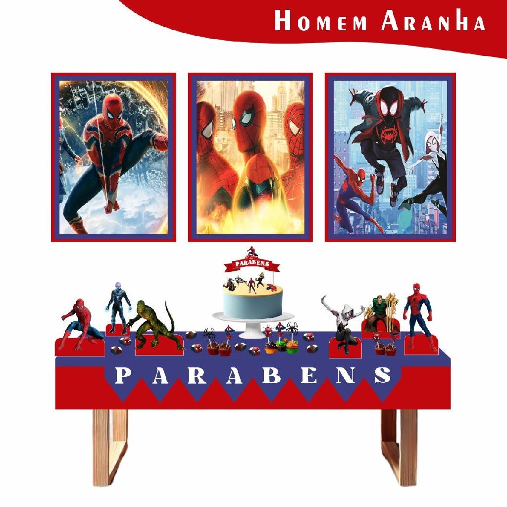 Kit Festa Fácil Decoração Prática - Homem Aranha - 64 peças
