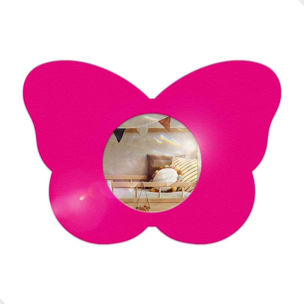 Espelho Infantil de Borboleta Rosa 35x25cm Quarto de Criança Decoração Infantil Colorido Animais