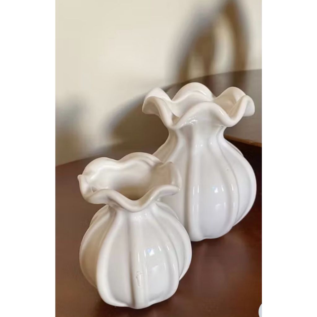 Kit 2 Vasinhos Trouxinha Murano Em Cerâmica Decorativo Pequeno