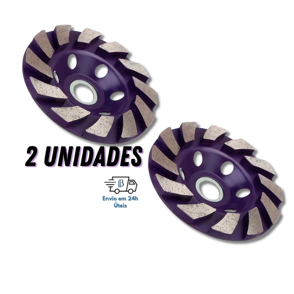 Par de Discos Diamantados Desbaste 100mm – Esmerilhadeira para Concreto e Granito