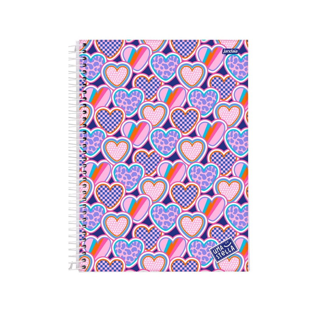 Caderno 10 Matéria Universitario Feminino 160 Folhas Stella - Jandaia MODELO:CORAÇÃO