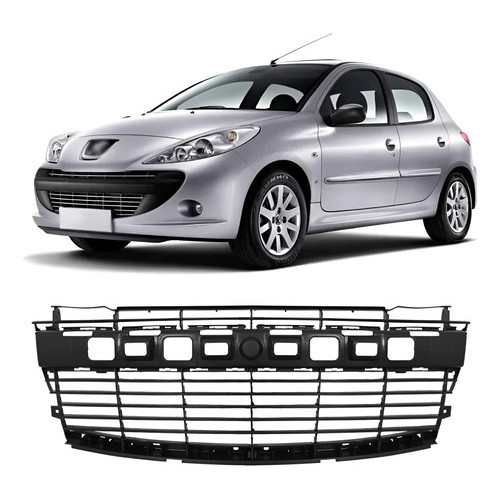 Grade Dianteira Parachoque Peugeot 207 2009 2010 Até 2015 Preto