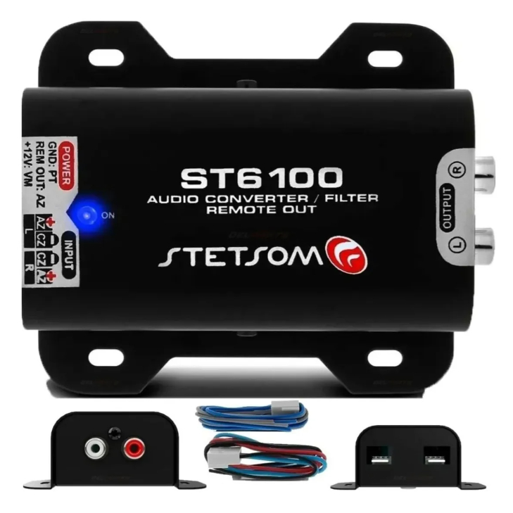 Conversor Com Filtro Anti Ruido Stetsom St6100 Automotivo Luz De Led 10 a 16V Player