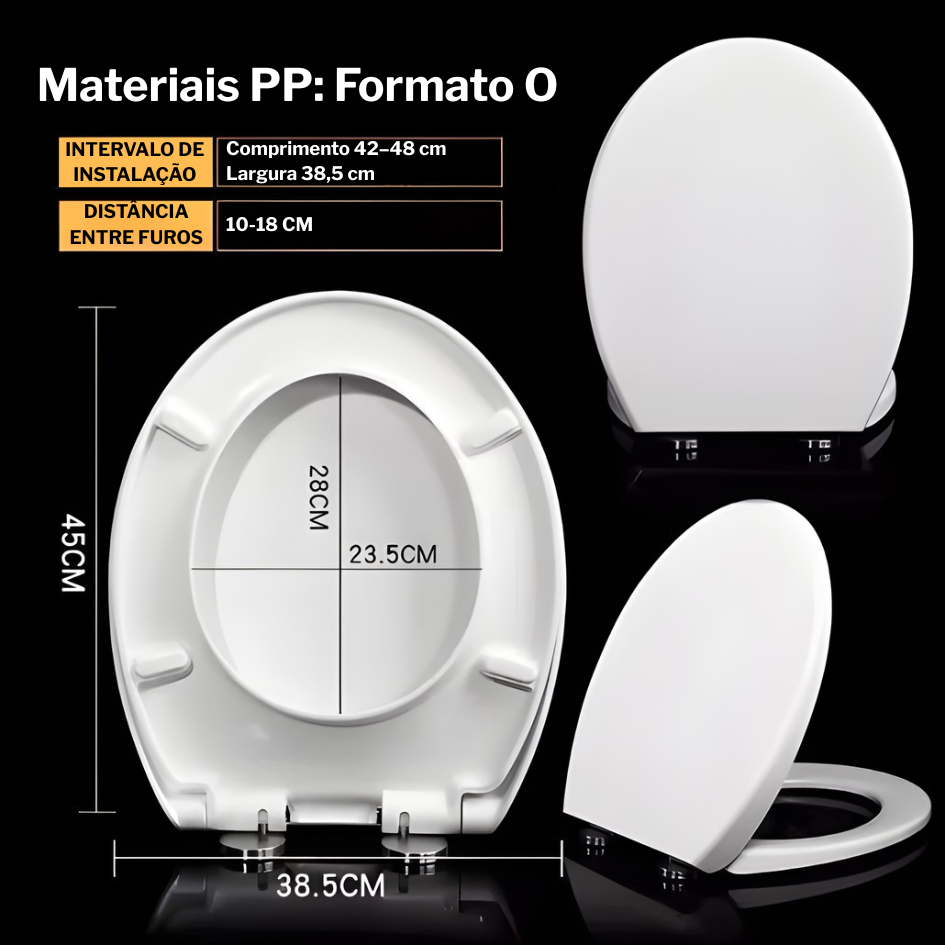 UNIVERSAL Assento Sanitário Tampa Vaso Classic Branco Importado ULTRA Resistente