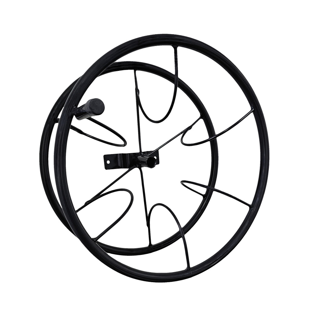 Suporte Parede Mangueira Giratório Enrolador Borracha Tubular Aço c/ Kit Instalação