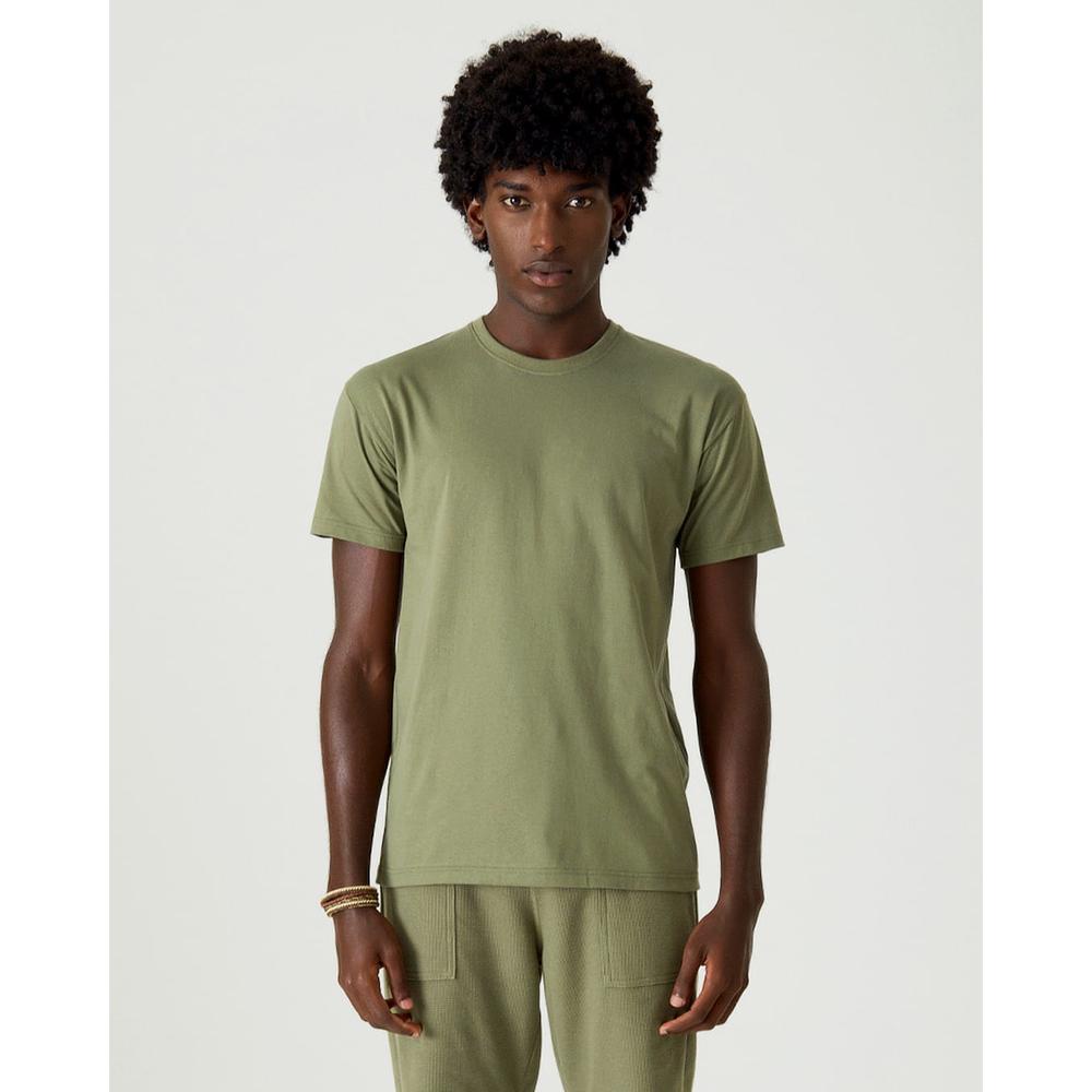 Camiseta Básica Masculina Gola Texturizada Em Algodão