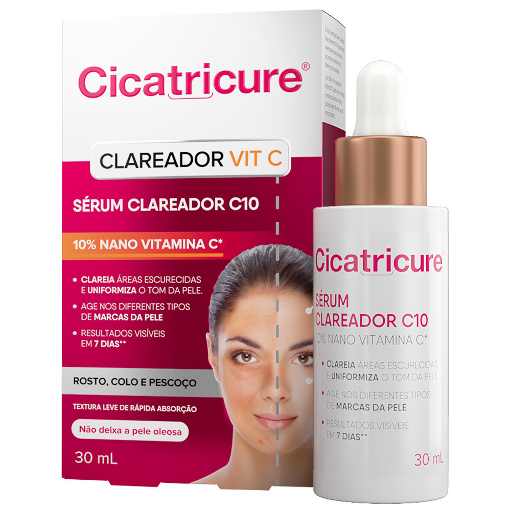 Sérum Facial Cicatricure Vit C10 30ml - Clareador do Rosto