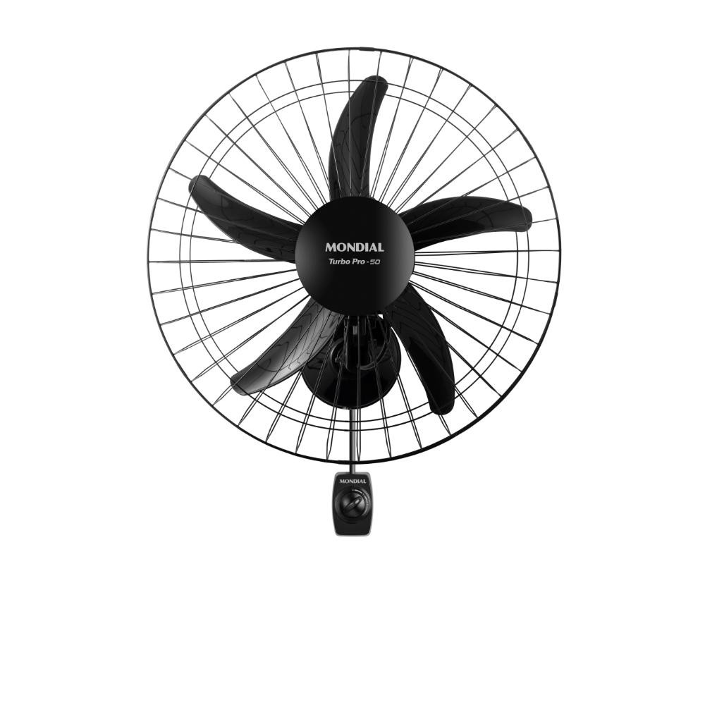 Ventilador de Parede Mondial Turbo 50cm 150W Preto 220V Pro 5 Pás - NVP-PRO-50