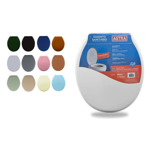 Assento Sanitário Comfort Universal Tampa P/ Vaso Privada Oval Soft Anatômico - Astra Original