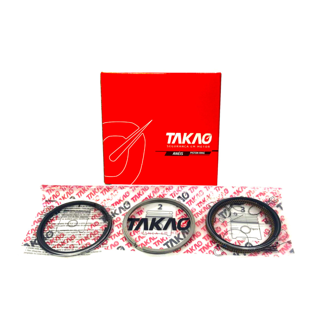 Anel do Pistão STD Takao para Ford Fiesta 1.0 8V ZETEC ROCAM 1999 até 2014 - Cod. ASFO10ASTD